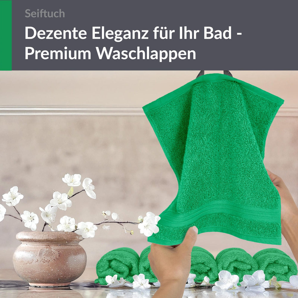 Seiftücher 30x30 cm, 6er Set Waschlappen Grün - Forst