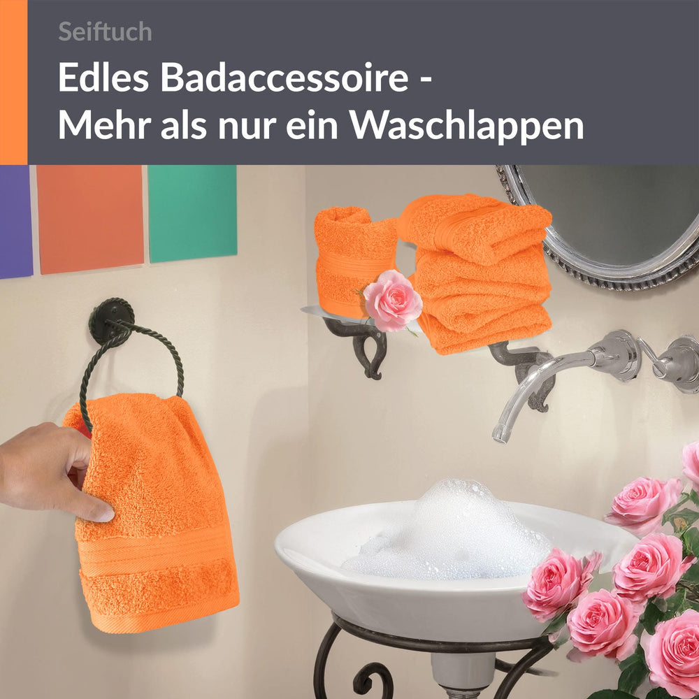 Seiftücher 30x30 cm, 6er Set Waschlappen Orange - Blutorange