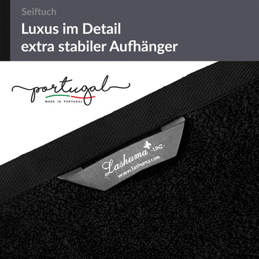 Seiftuch 30x30 cm, 2er Set Waschlappen Schwarz