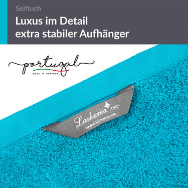 Seiftuch 30x30 cm, 2er Set Waschlappen Blau - Aquamarin