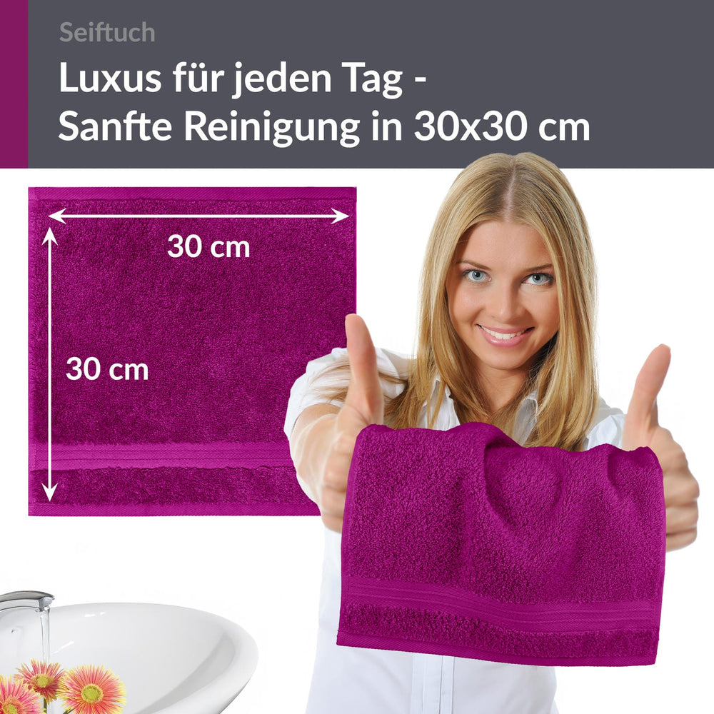 Seiftuch 30x30 cm, 2er Set Waschlappen Violett - Orchidee