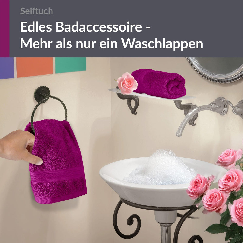 Seiftuch 30x30 cm, 2er Set Waschlappen Violett - Orchidee