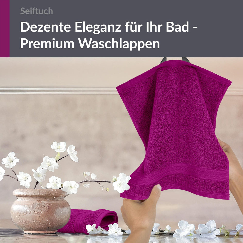 Seiftuch 30x30 cm, 2er Set Waschlappen Violett - Orchidee