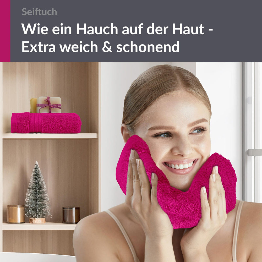 Seiftuch 30x30 cm, 2er Set Waschlappen Pink - Purpur