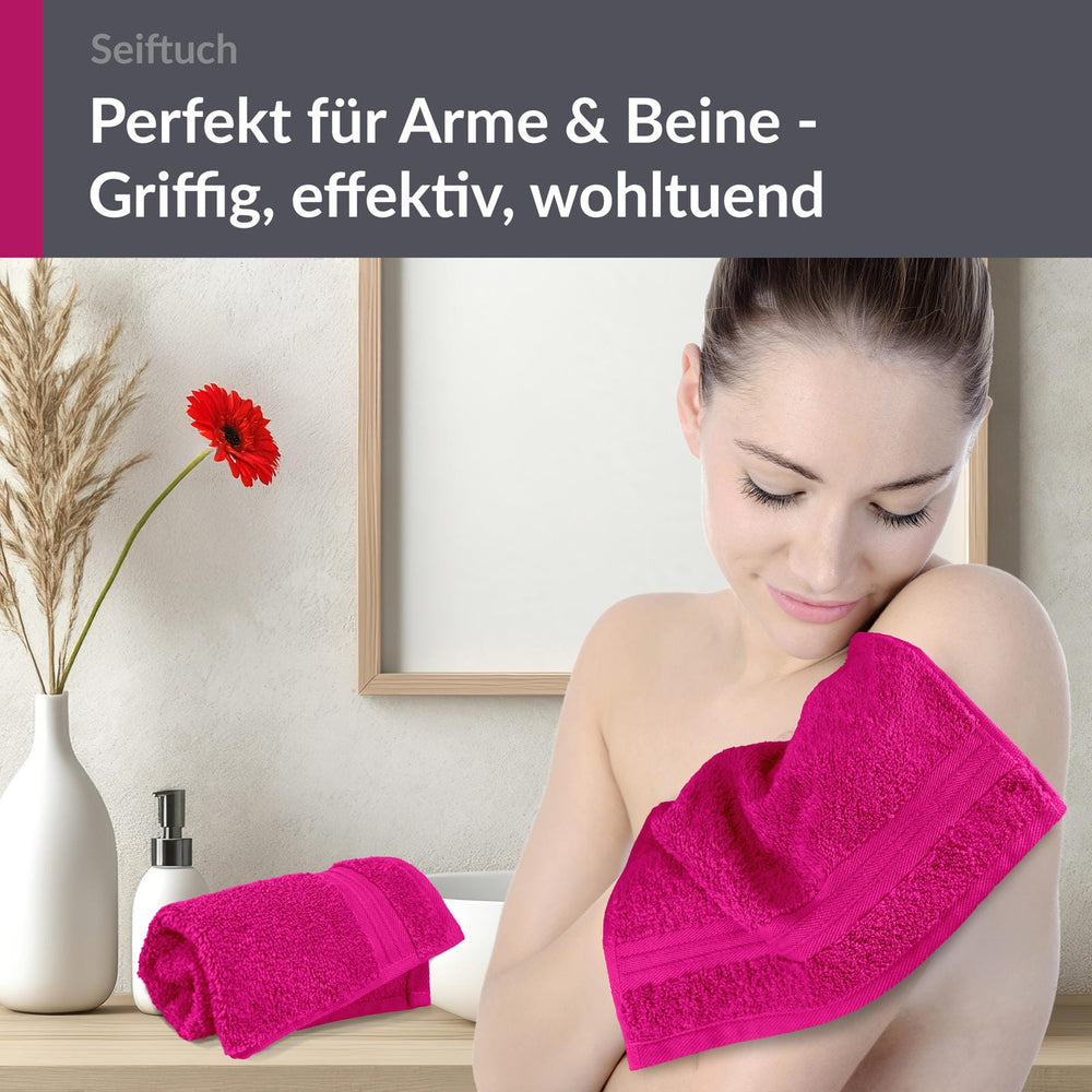 Seiftuch 30x30 cm, 2er Set Waschlappen Pink - Purpur
