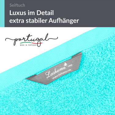 Seiftuch 30x30 cm, 2er Set Waschlappen Türkis