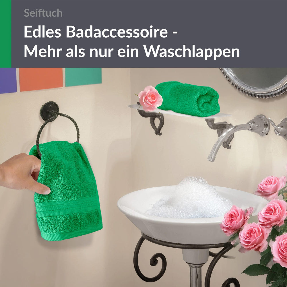 Seiftuch 30x30 cm, 2er Set Waschlappen Grün - Forst