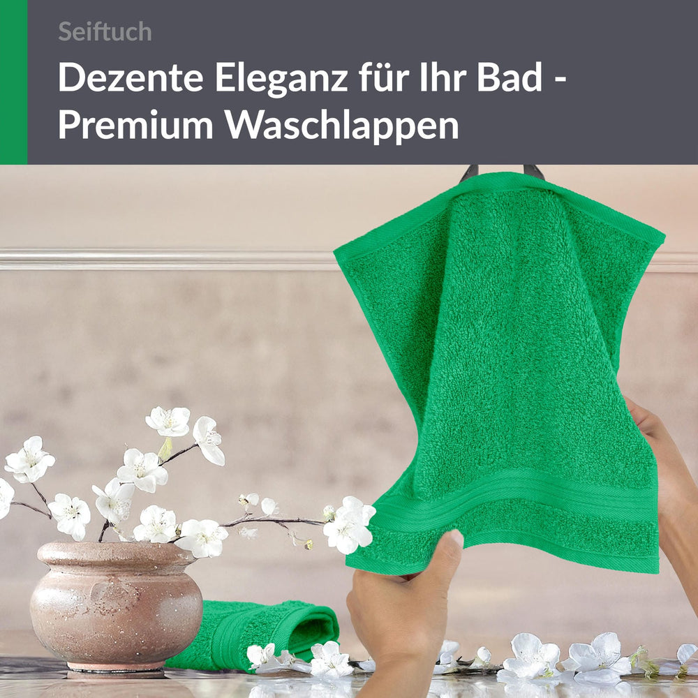 Seiftuch 30x30 cm, 2er Set Waschlappen Grün - Forst