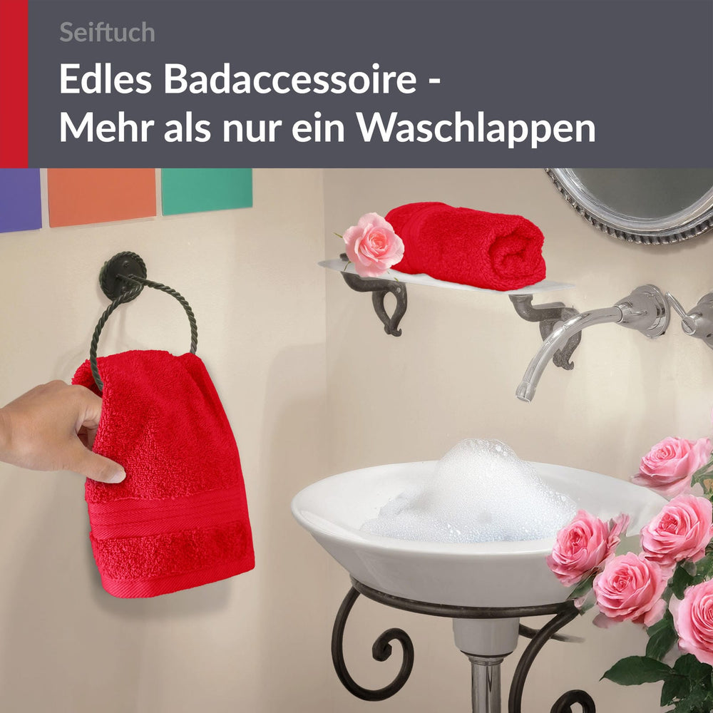 Seiftuch 30x30 cm, 2er Set Waschlappen Rot - Scharlach