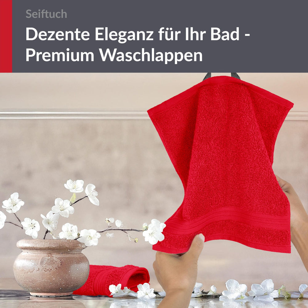 Seiftuch 30x30 cm, 2er Set Waschlappen Rot - Scharlach