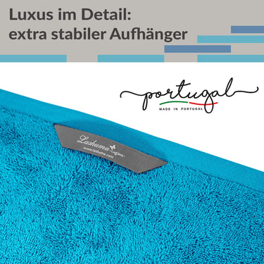 Gäste Handtuchset 30x50 cm Blau - Aquamarin, Lugano 4 Stück kleine Handtücher