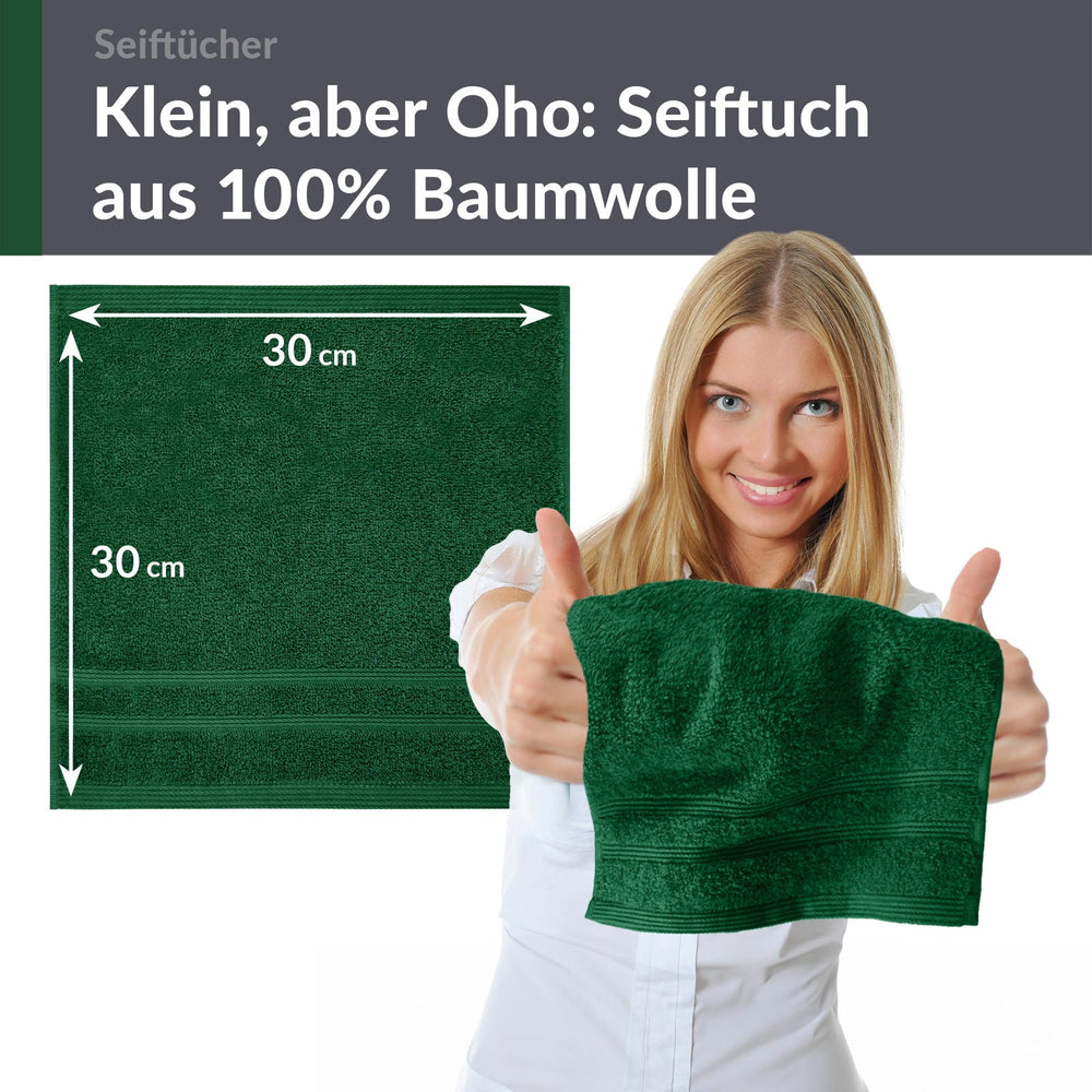 Waschlappen 30x30 cm 2er Grün - Tannen