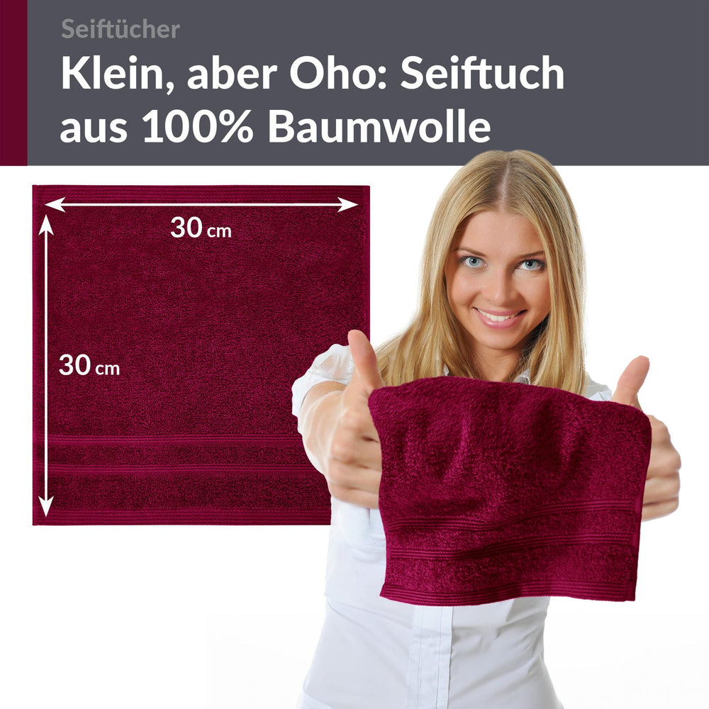 Waschlappen 30x30 cm 2er Rot - Kirsch