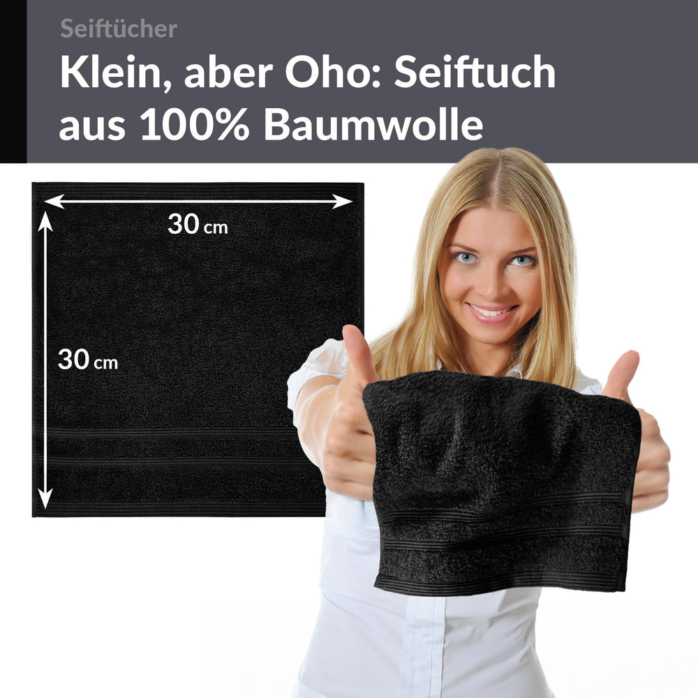 Waschlappen 30x30 cm 2er Schwarz