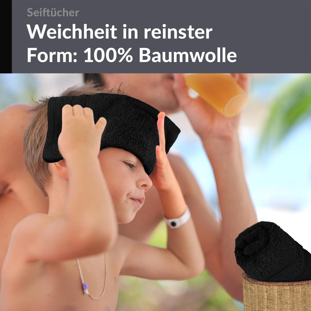 Waschlappen 30x30 cm 2er Schwarz