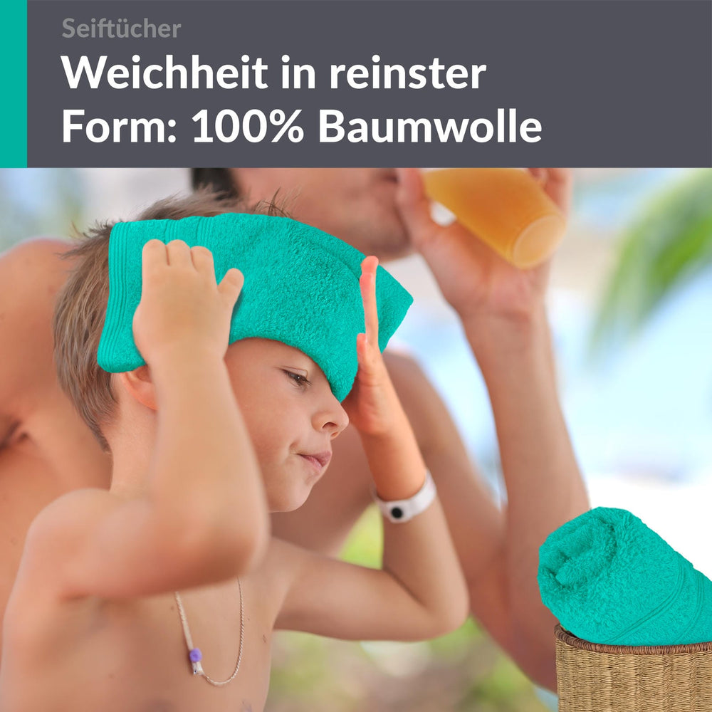 Waschlappen 30x30 cm 2er Türkis - Meer