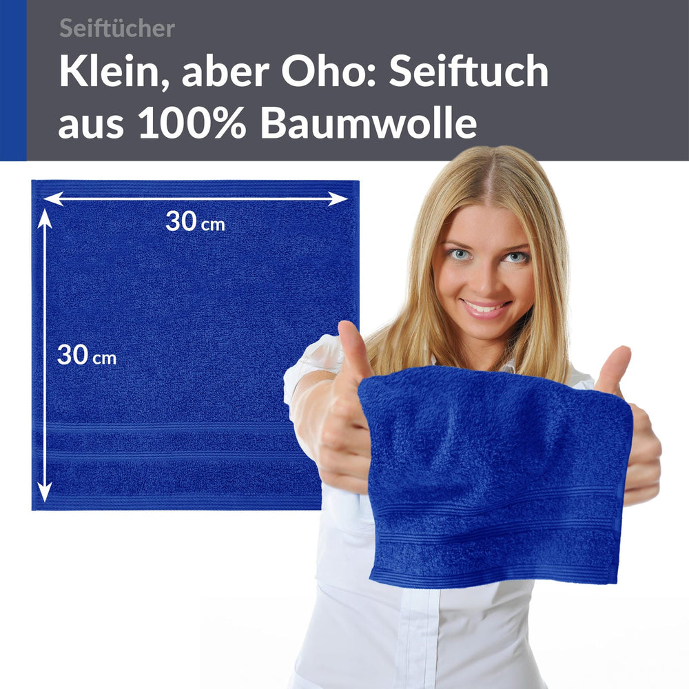 Waschlappen 30x30 cm 2er Blau - Azur