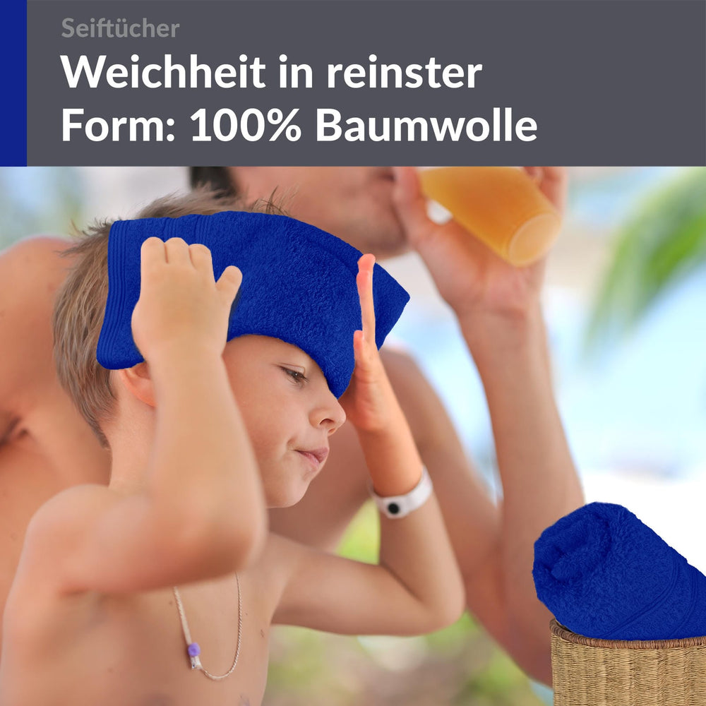Waschlappen 30x30 cm 2er Blau - Azur