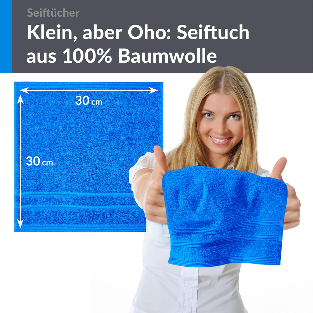 Waschlappen 30x30 cm 2er Blau - Karibik
