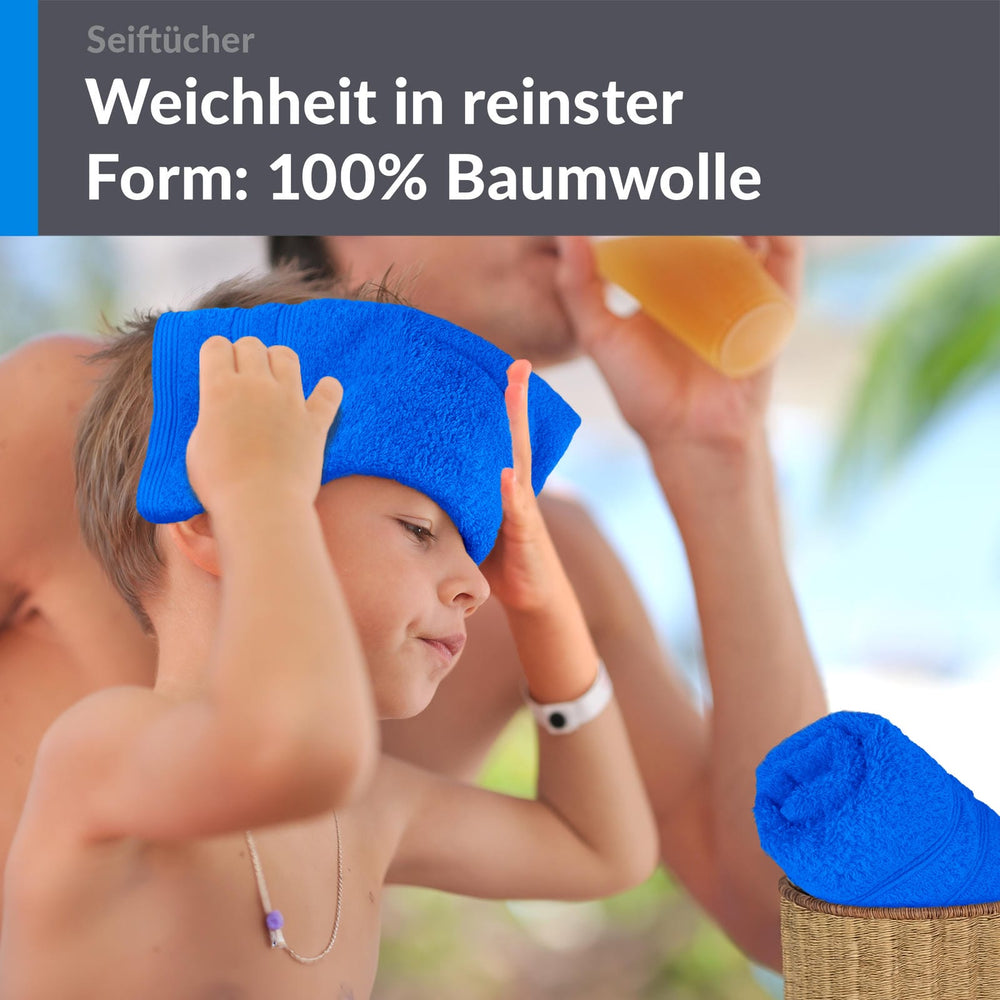Waschlappen 30x30 cm 2er Blau - Karibik