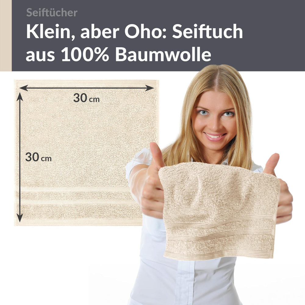 Waschlappen 30x30 cm 2er Natur