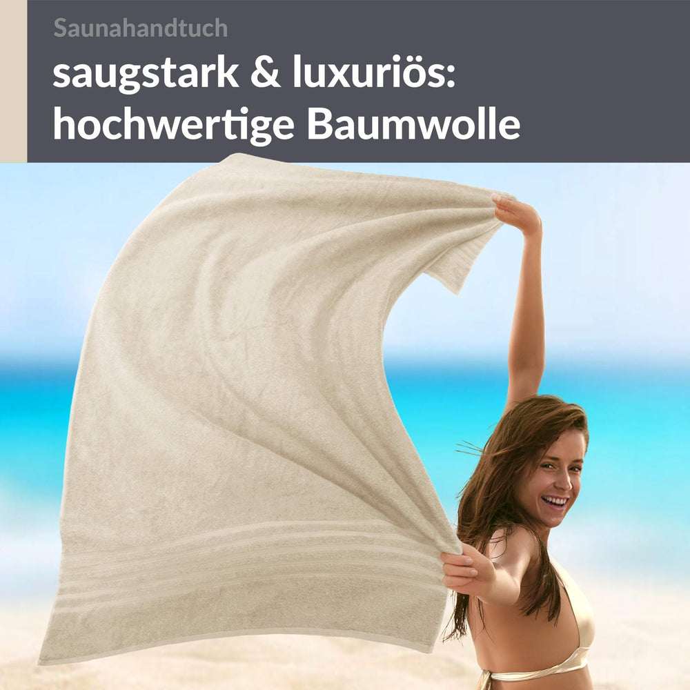 Badetuch groß 100x200 cm Natur