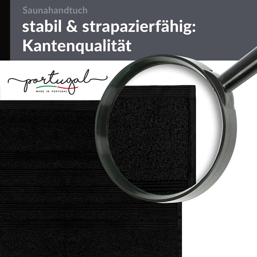 Saunahandtuch extra lang 80x220 cm Schwarz