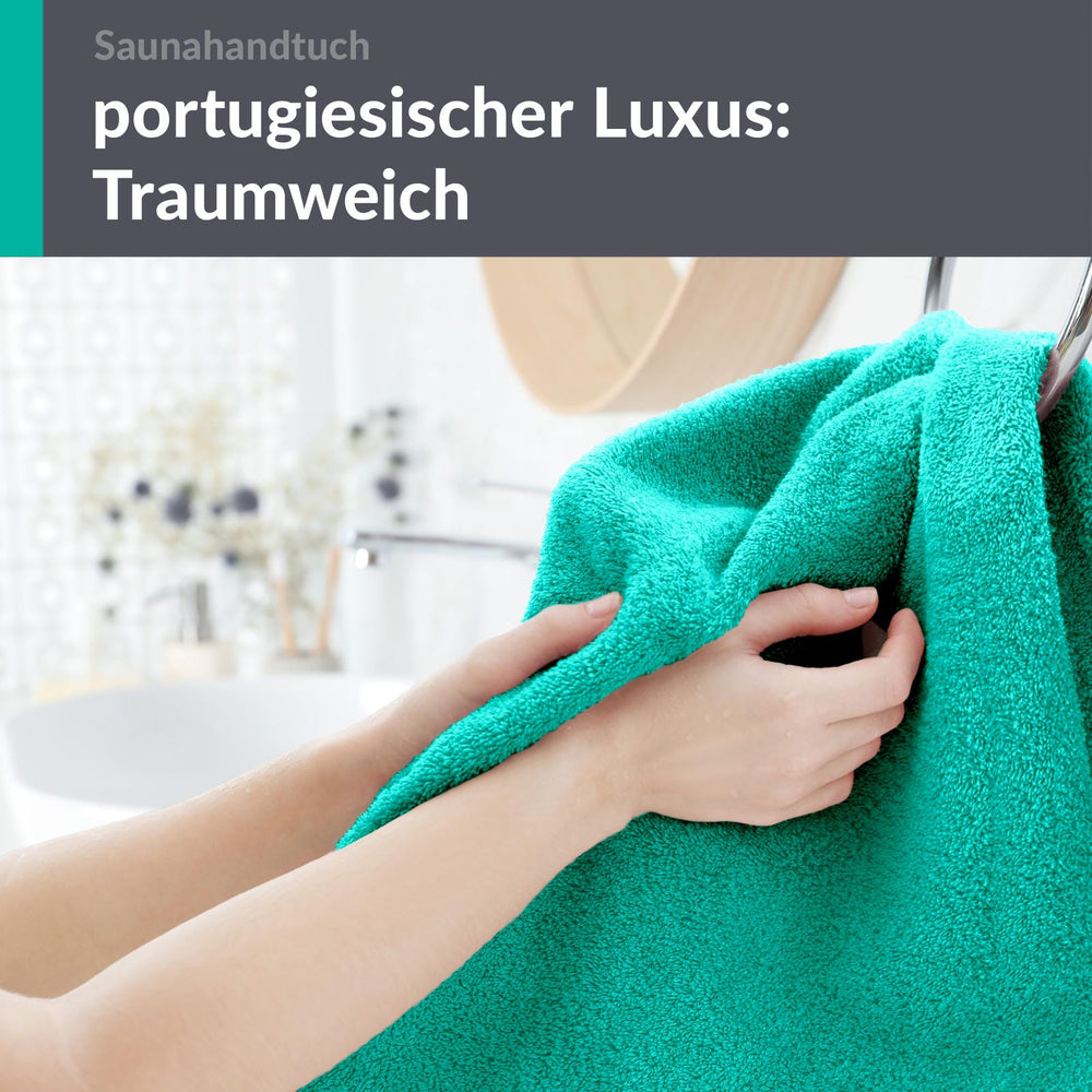 Saunahandtuch extra lang 80x220 cm Türkis - Meer