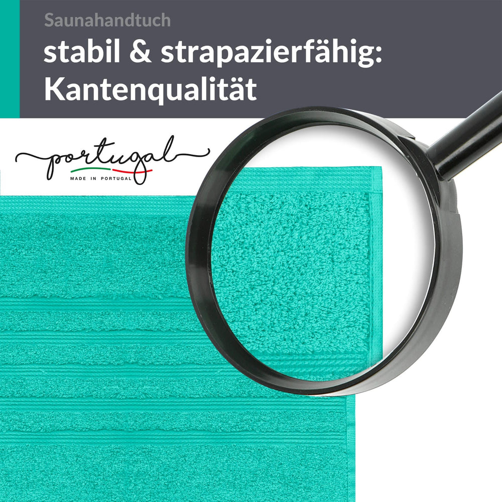 Saunahandtuch extra lang 80x220 cm Türkis - Meer