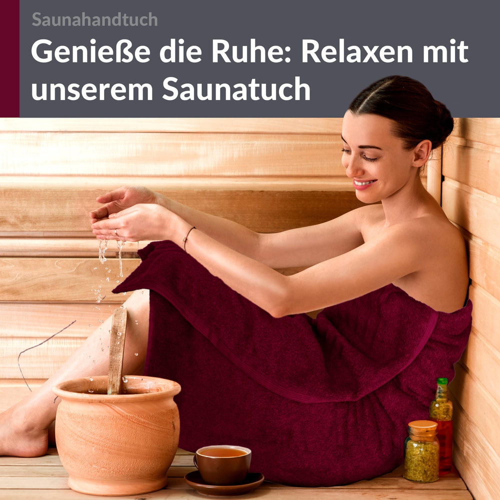 Saunahandtuch extra lang 80x220 cm Rot- Kirsch