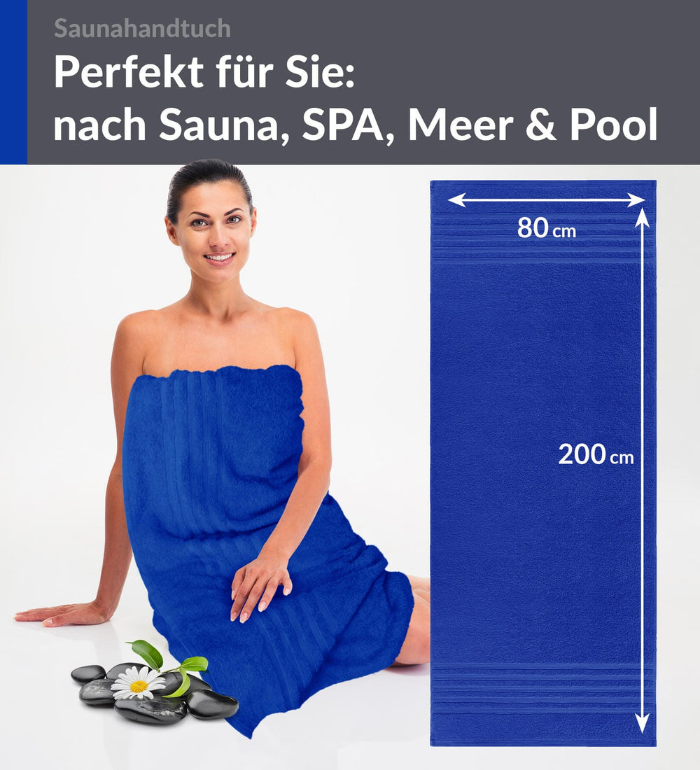 Saunahandtuch 80x200 cm Blau - Azur