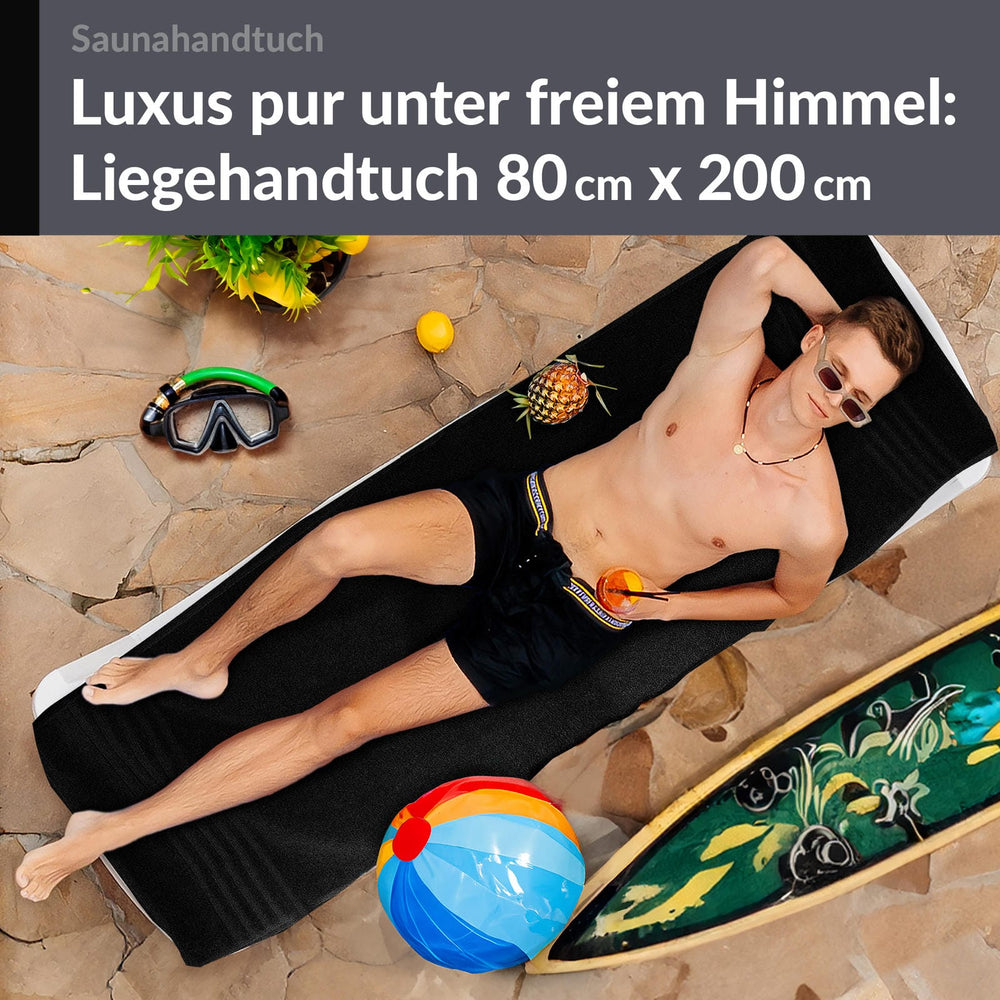 Saunahandtuch 80x200 cm Schwarz