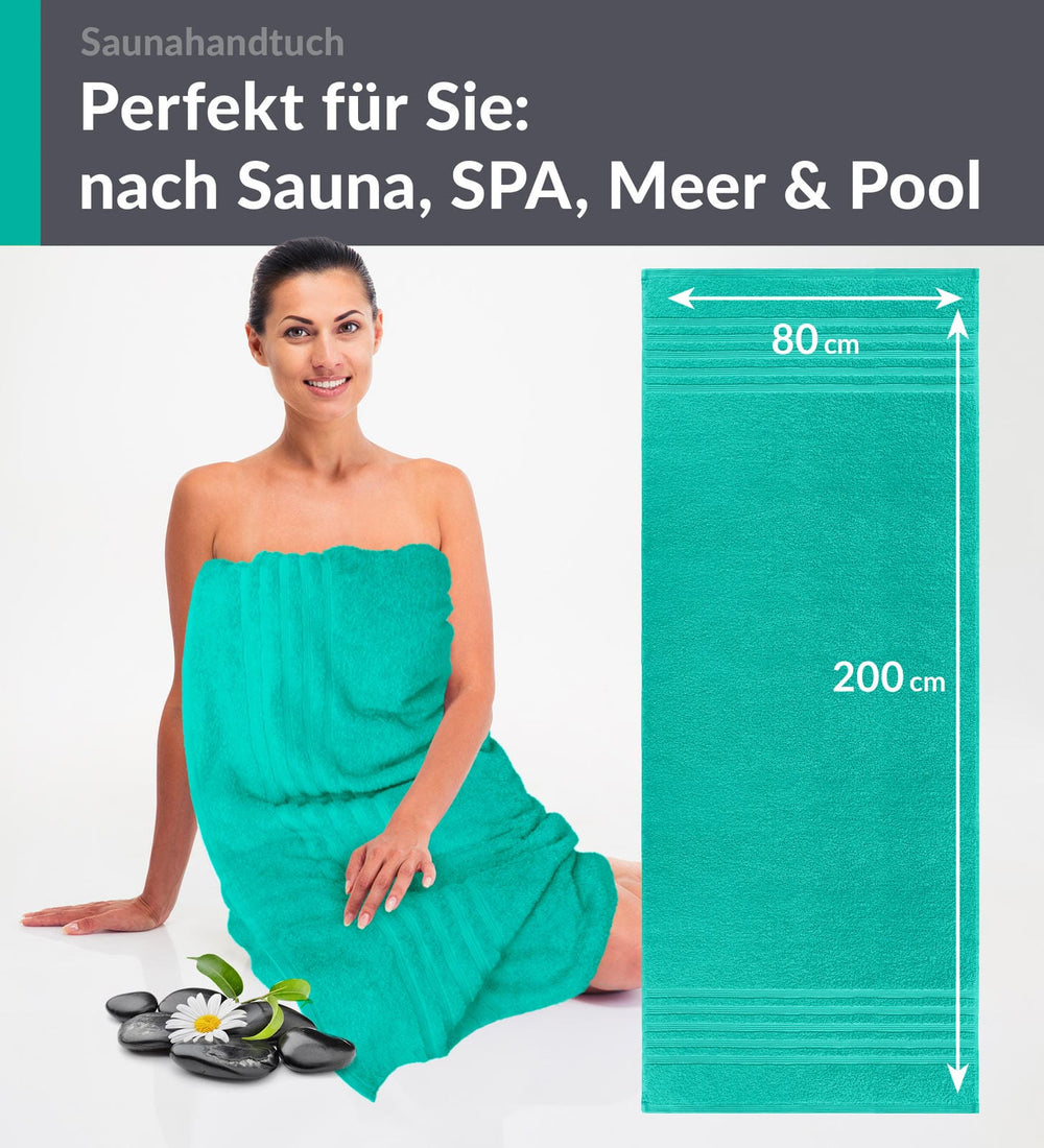 Saunahandtuch 80x200 cm Türkis - Meer
