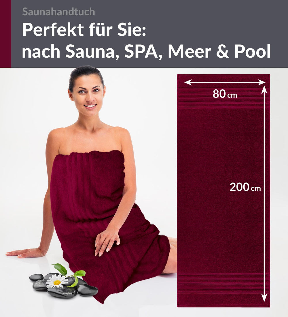 Saunahandtuch 80x200 cm Rot - Kirsch