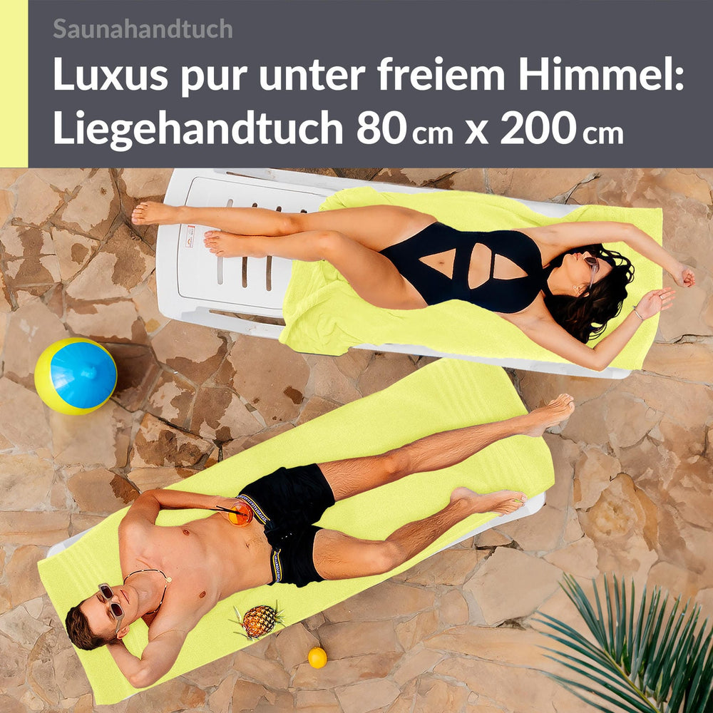 Saunahandtuch groß 80x200 cm 2er Set Grün - Anis