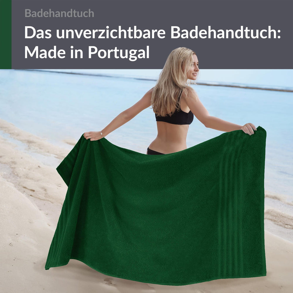 Badetuch 100x150 cm Grün  - Tannen