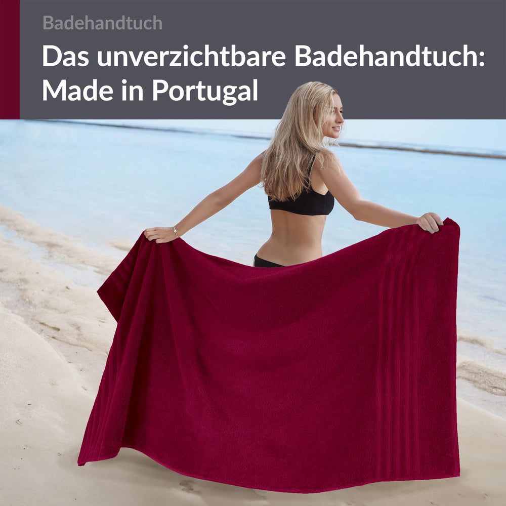 Badetuch 100x150 cm Rot - Kirsch