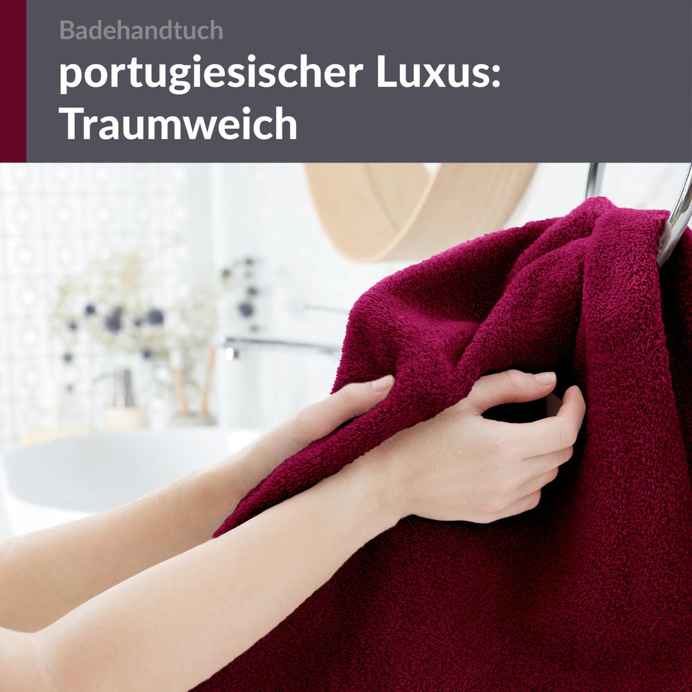 Badetuch 100x150 cm Rot - Kirsch