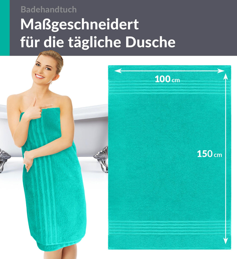 Badetuch 100x150 cm Türkis - Meer