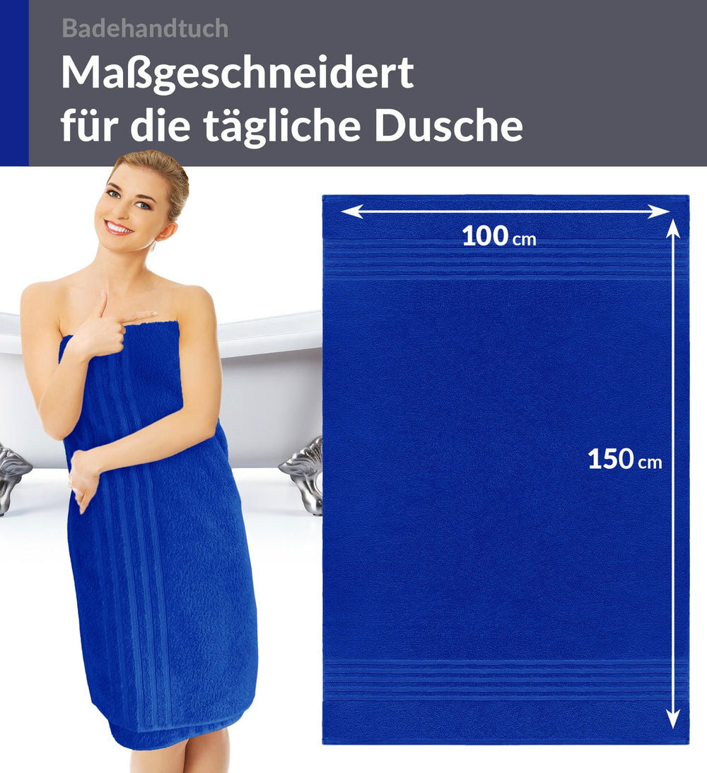 Badetuch 100x150 cm Blau - Azur