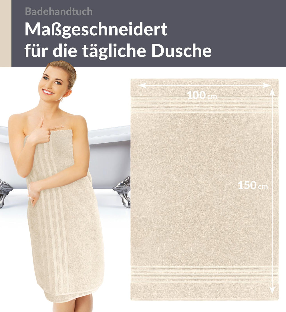 Badetuch 100x150 cm Natur