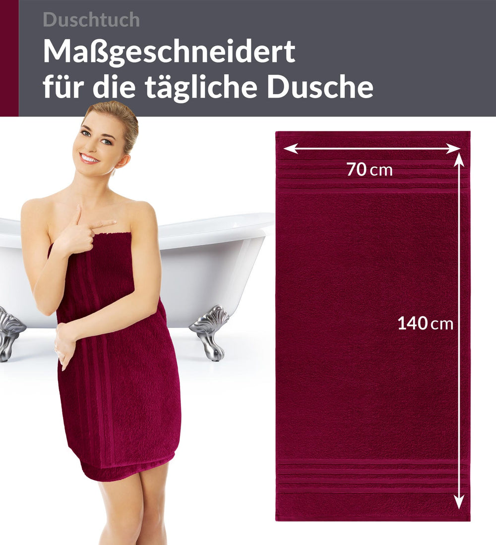 Duschhandtuch 70x140 cm Rot - Kirsch