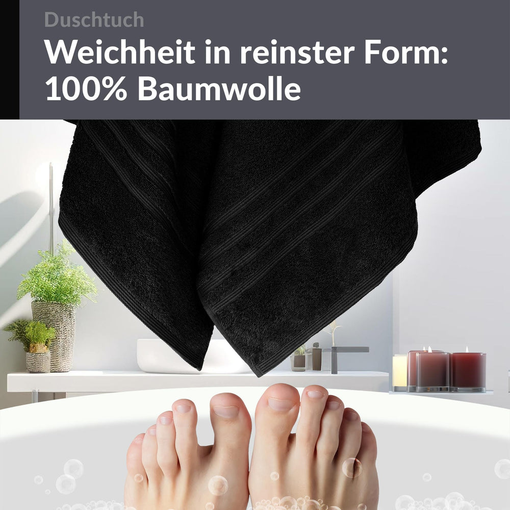 Duschhandtuch 70x140 cm Schwarz