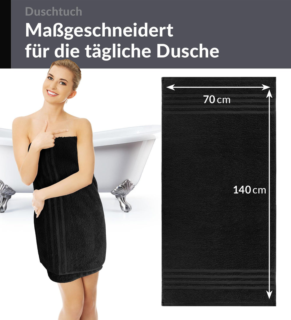 Duschhandtuch 70x140 cm Schwarz