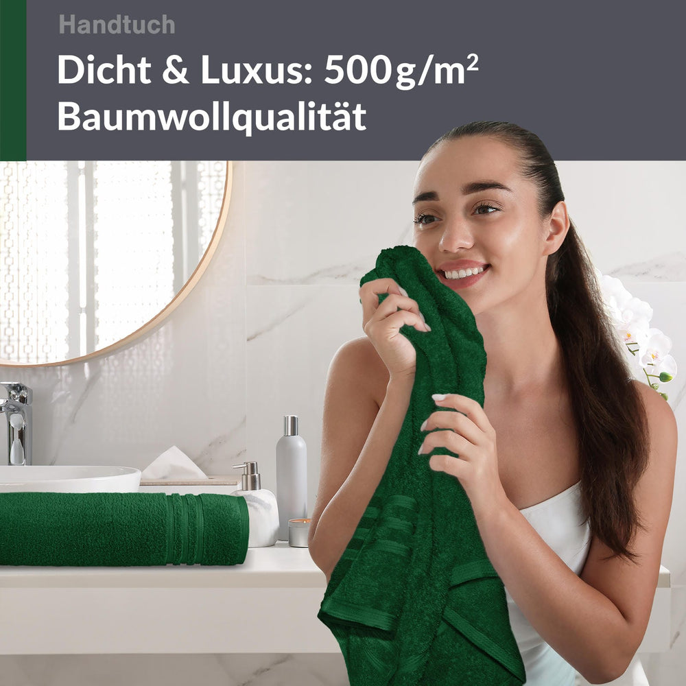 Handtuch 50x100 cm 2er Set Grün - Tannen