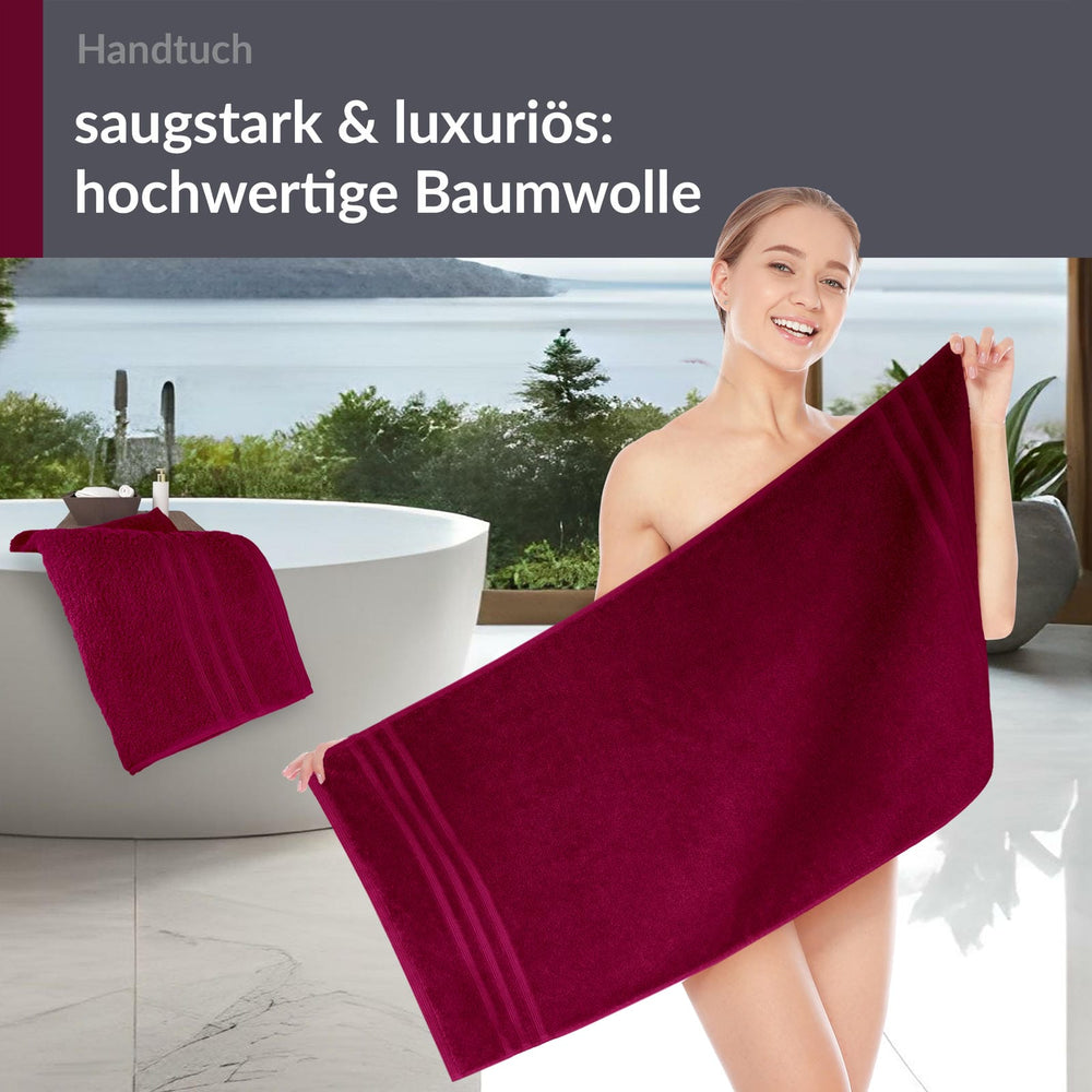 Handtuch 50x100 cm 2er Set Rot - Kirsch