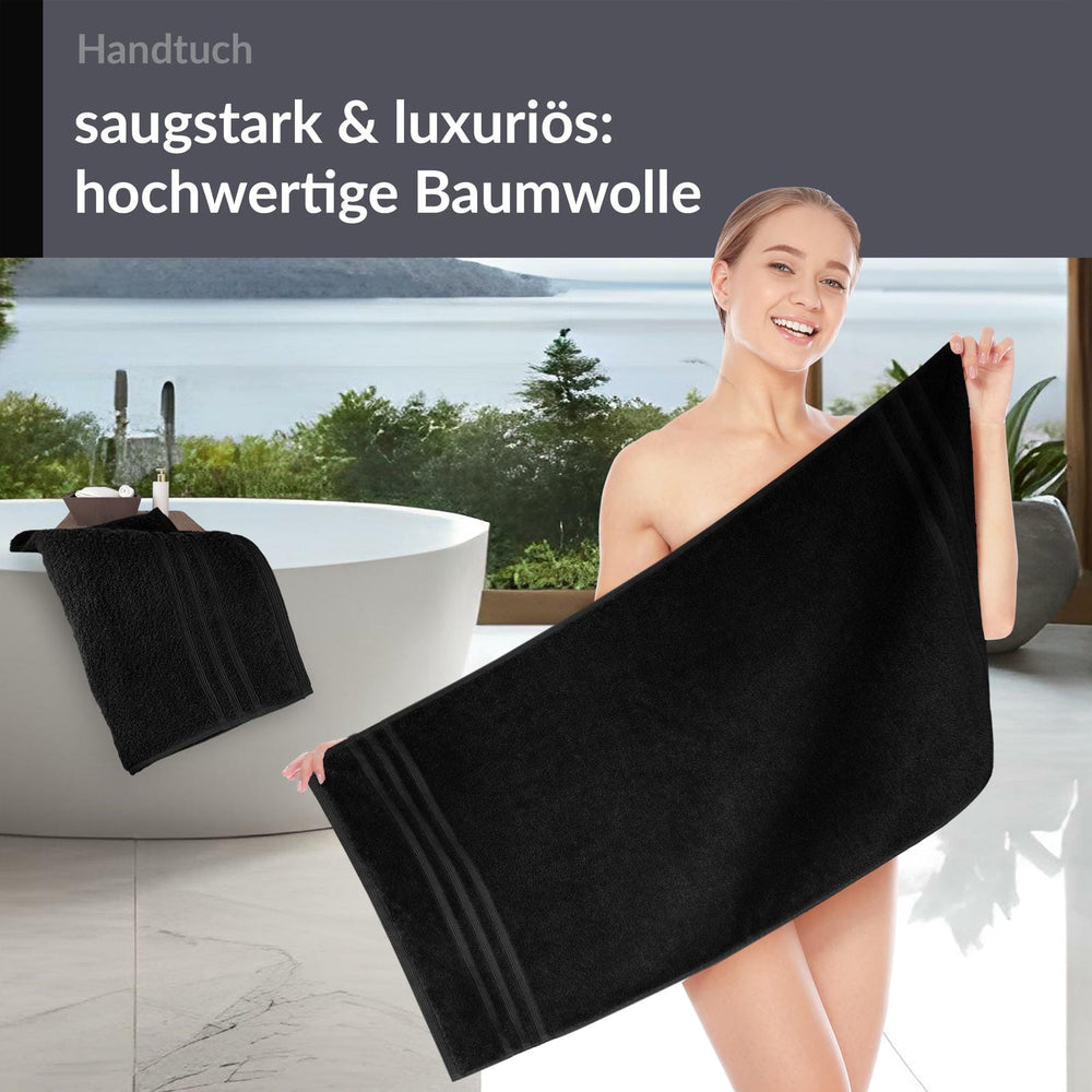 Handtuch 50x100 cm 2er Set Schwarz