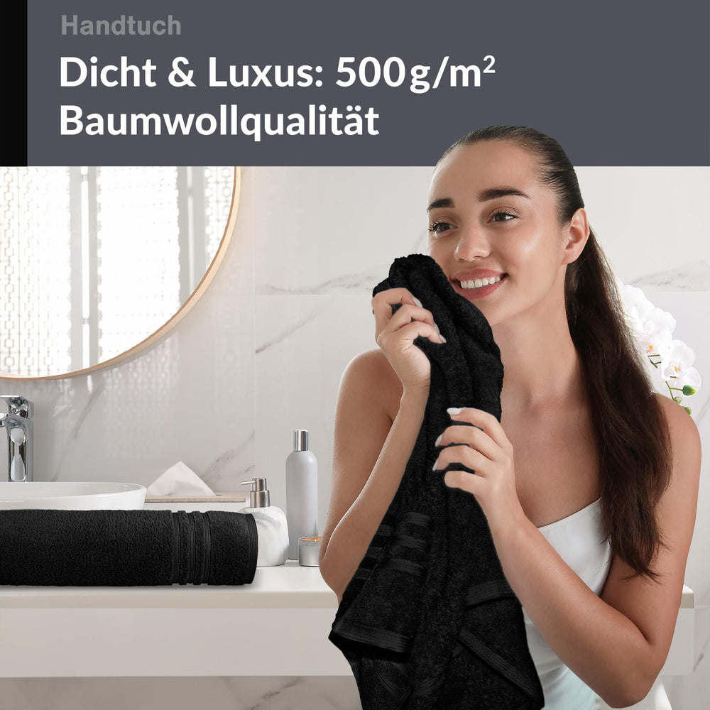 Handtuch 50x100 cm 2er Set Schwarz