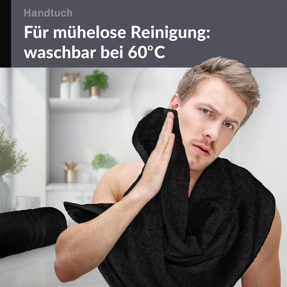 Handtuch 50x100 cm 2er Set Schwarz