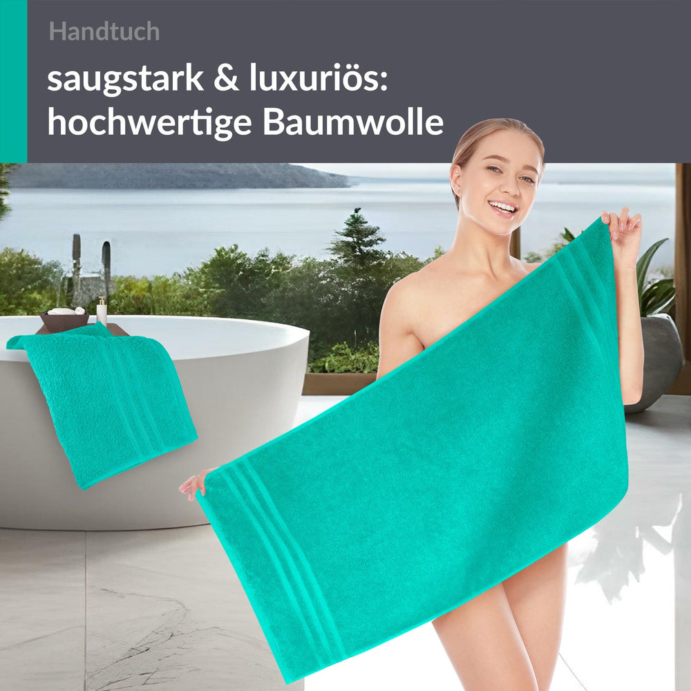 Handtuch 50x100 cm 2er Set Türkis - Meer